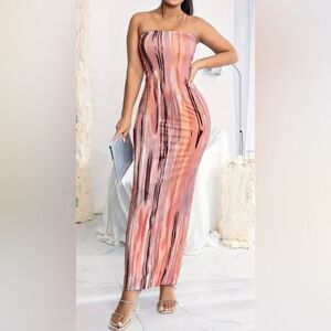 SHEIN S:L Tube Top Dress Long Stretch in shades of dusty Pink EUC